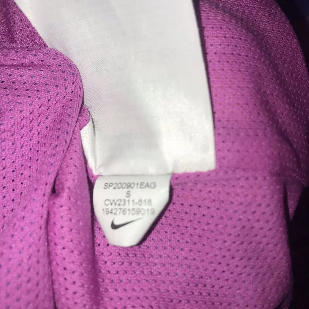 Nike Vtg Hike Man Hood Windbreaker Small‎ Retro Jacket Red Blue Pink Colorblock - Picture 5 of 12